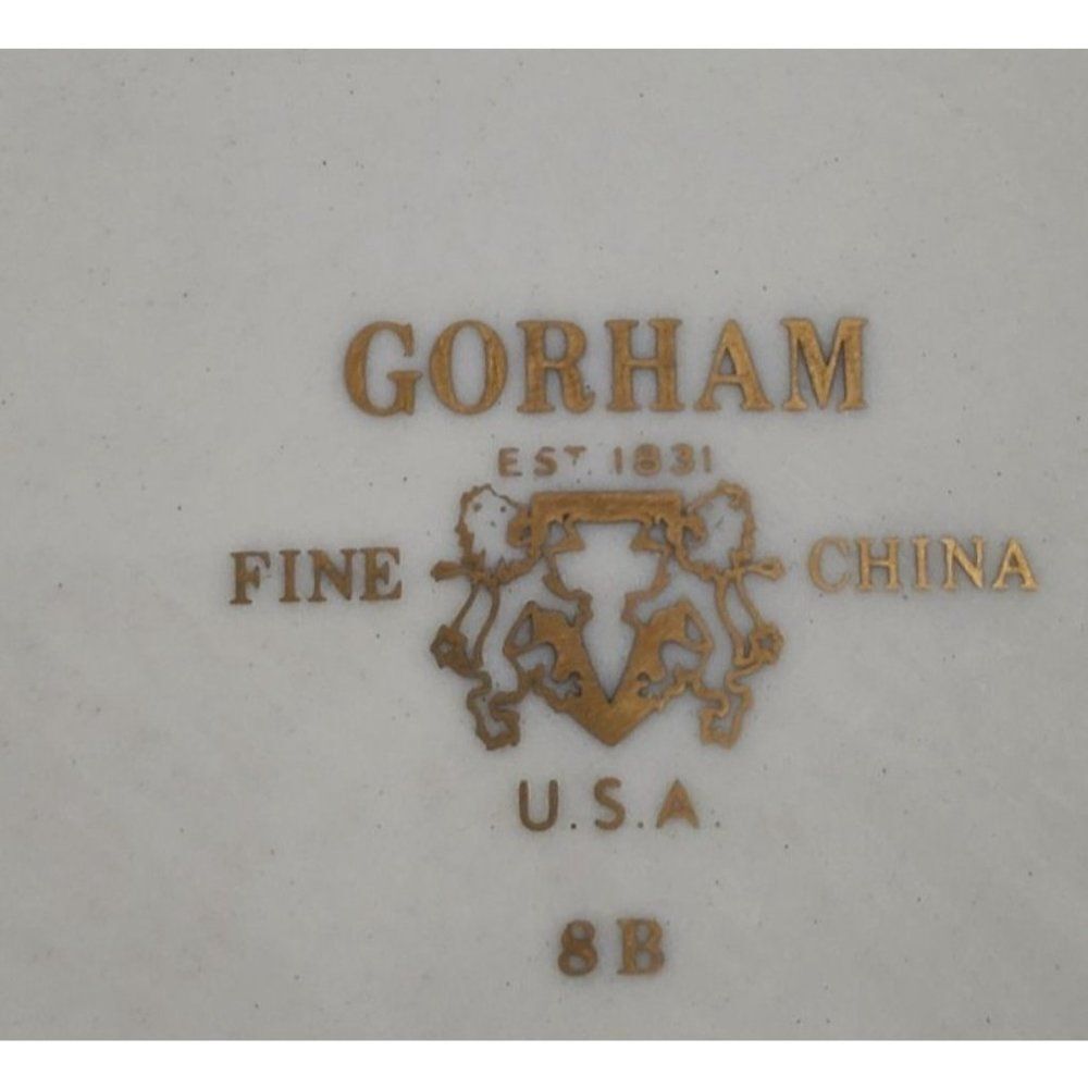 Gorham Flintridge China Contessa Salad Plate 8.5" Platinum Coupe Dutch Blue - Picture 3 of 4